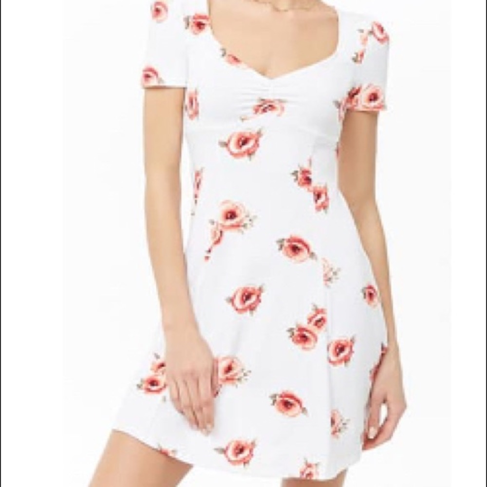 Floral sweetheart mini dress
